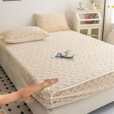 Se puede lavar en lavadora, la ropa de cama de invierno, el protector de cama de terciopelo, la cubierta del colchón.