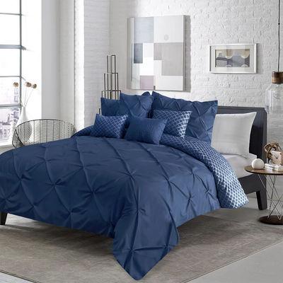 Popularidad Stock 90GSM 3 piezas Pintuck Cover Soft Microfiber Set de ropa de cama de toda la temporada Con cierre de cremallera personalizado
