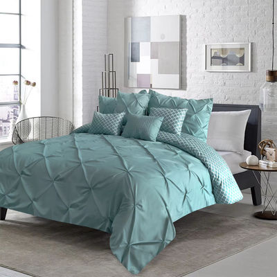 Popularidad Stock 90GSM 3 piezas Pintuck Cover Soft Microfiber Set de ropa de cama de toda la temporada Con cierre de cremallera personalizado