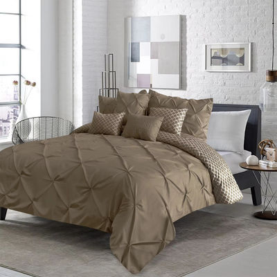 Popularidad Stock 90GSM 3 piezas Pintuck Cover Soft Microfiber Set de ropa de cama de toda la temporada Con cierre de cremallera personalizado