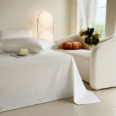 Grado A 100% de algodón Blanco King Size Set de ropa de cama con placas de cama
