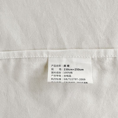 Grado A 100% de algodón Blanco King Size Set de ropa de cama con placas de cama