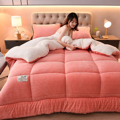Color rosa claro Solid Oeko-Tex Comforter Edredon Set de ropa de cama doble adecuado para todas las estaciones