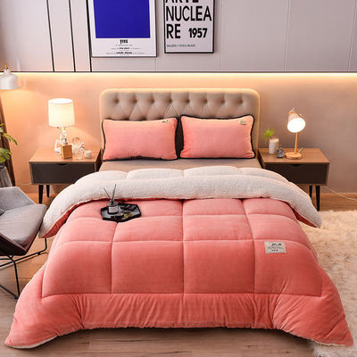 Color rosa claro Solid Oeko-Tex Comforter Edredon Set de ropa de cama doble adecuado para todas las estaciones