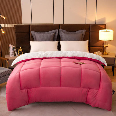 Color rosa claro Solid Oeko-Tex Comforter Edredon Set de ropa de cama doble adecuado para todas las estaciones