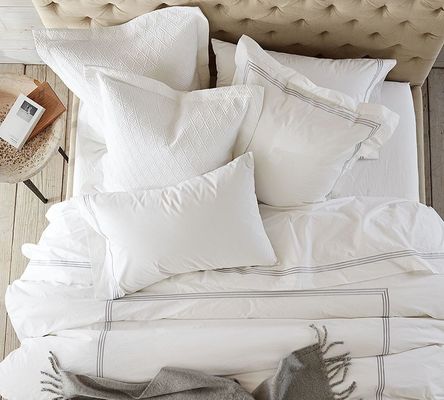 HotelHome 100% de algodón bordado cubierta de edredón ropa de cama conjunto de 4 piezas única doble reina rey