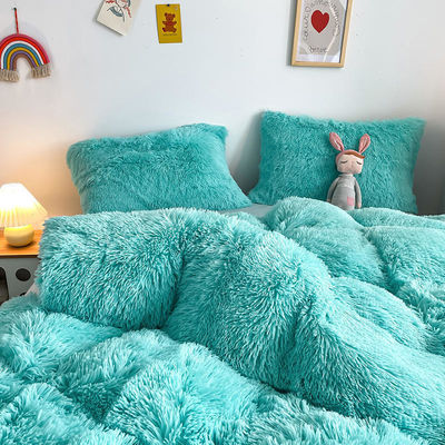 Calor azul de lujo Shaggy flanel Mink de terciopelo ropa de cama conjunto para todos los grupos en otoño invierno