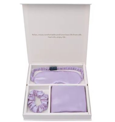 Caja de almohada de Silk Charmeuse Box y Satin Eyemask Set para dormir en todas las estaciones