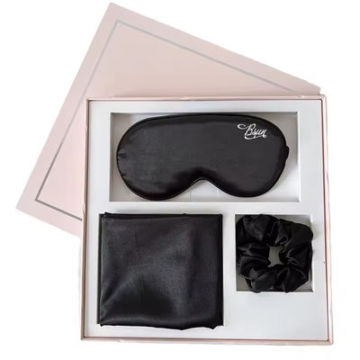Caja de almohada de Silk Charmeuse Box y Satin Eyemask Set para dormir en todas las estaciones