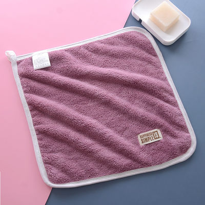 Coral oscuro Plush espesado limpieza facial y belleza bordes pequeña bufanda cuadrada regalo