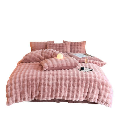 Set de sábanas de cama cubierta de cama lujosa sábanas de cama sólido colorido conejo terciopelo