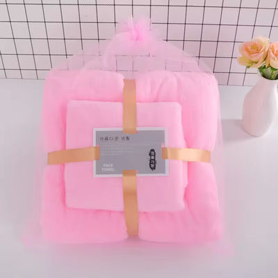 Grupo de todas las edades Set de toallas de baño de lana de coral con ventaja de fuerte absorción de agua