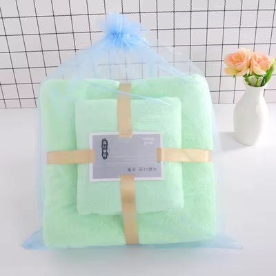 Grupo de todas las edades Set de toallas de baño de lana de coral con ventaja de fuerte absorción de agua