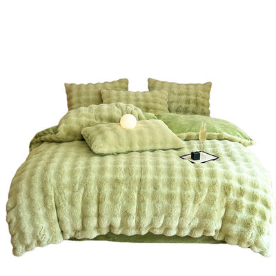 Set de sábanas de cama cubierta de cama lujosa sábanas de cama sólido colorido conejo terciopelo