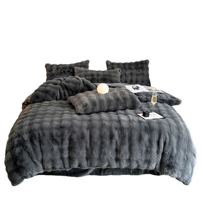 Set de sábanas de cama cubierta de cama lujosa sábanas de cama sólido colorido conejo terciopelo