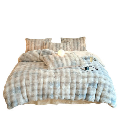Set de sábanas de cama cubierta de cama lujosa sábanas de cama sólido colorido conejo terciopelo