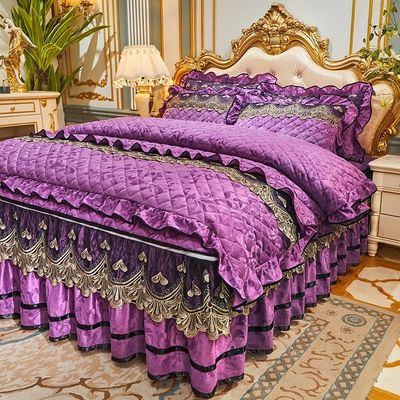 4 piezas de ropa de cama de invierno con bordado de material 100% poliéster