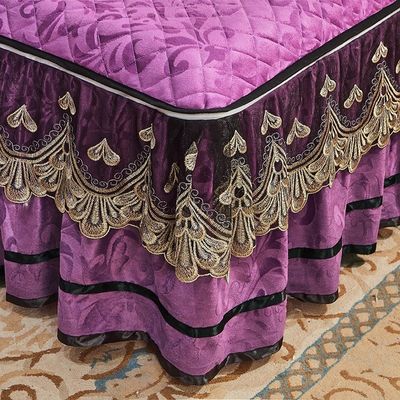 4 piezas de ropa de cama de invierno con bordado de material 100% poliéster