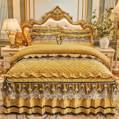 4 piezas de ropa de cama de invierno con bordado de material 100% poliéster