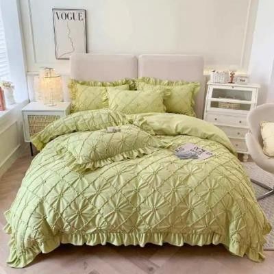 Set de ropa de cama suave de algodón 100% para todas las estaciones con cortina y edredón de lujo
