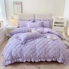 Set de ropa de cama suave de algodón 100% para todas las estaciones con cortina y edredón de lujo