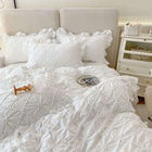 Set de ropa de cama suave de algodón 100% para todas las estaciones con cortina y edredón de lujo