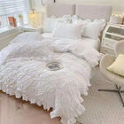 Set de ropa de cama suave de algodón 100% para todas las estaciones con cortina y edredón de lujo
