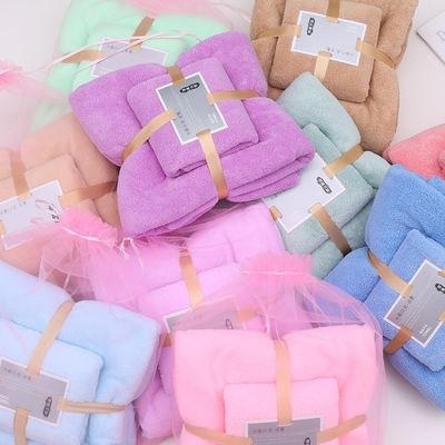 Novedad Patrón de toalla de microfibra Conjunto de secado rápido y color sólido para una absorción rápida