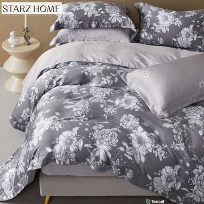 Lentes de cama de algodón 100% de viscosa y algodón para cubrir la cama con flores de lujo