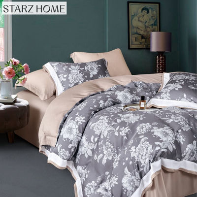 Lentes de cama de algodón 100% de viscosa y algodón para cubrir la cama con flores de lujo
