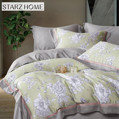 Lentes de cama de algodón 100% de viscosa y algodón para cubrir la cama con flores de lujo