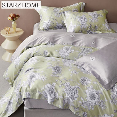 Lentes de cama de algodón 100% de viscosa y algodón para cubrir la cama con flores de lujo