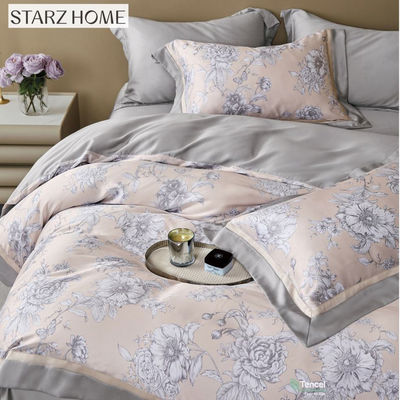 Lentes de cama de algodón 100% de viscosa y algodón para cubrir la cama con flores de lujo