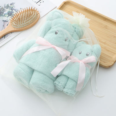 Como se muestra Luxury Bear Towel Bath towel densidad coral de terciopelo conjunto absorbente dulce dulce regalo suave