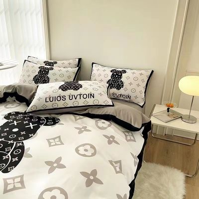 Oso Blanco 100% Políester Fibra de Cama Conjunto Lujo Oso Violento Diseñador Cobertura