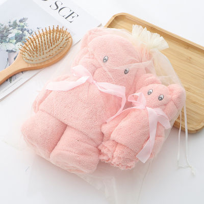 Como se muestra Luxury Bear Towel Bath towel densidad coral de terciopelo conjunto absorbente dulce dulce regalo suave