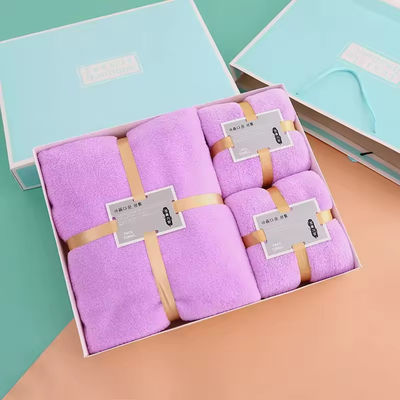 Casa suave y absorbente Hotel Spa Set de toallas de baño Regalo en fleece de coral grueso de microfibra
