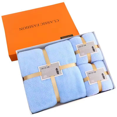 Casa suave y absorbente Hotel Spa Set de toallas de baño Regalo en fleece de coral grueso de microfibra