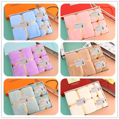 Casa suave y absorbente Hotel Spa Set de toallas de baño Regalo en fleece de coral grueso de microfibra