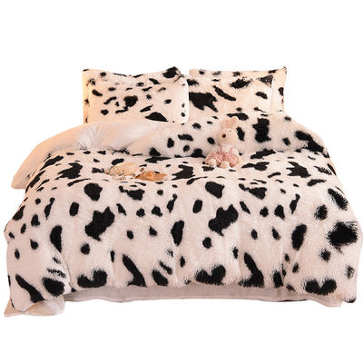 Casa Hotel Boda Color Arco iris Falsa Piel Veludo Pelusa Plush Cama Blanda Set 4 piezas