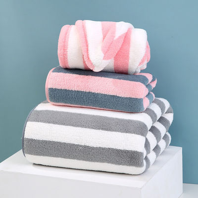 Toalla de playa de terciopelo de coral espesado 32*32cm/ 35*75cm/ 70*140cm/ Personalizada para huéspedes del hotel