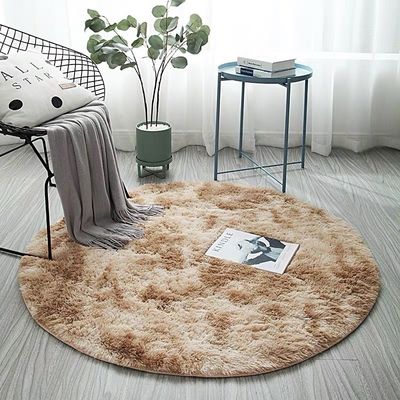 Casa Alfombras de círculo suave para niños Niñas Sala de estar Sala de adolescentes Patrón de impresión animal