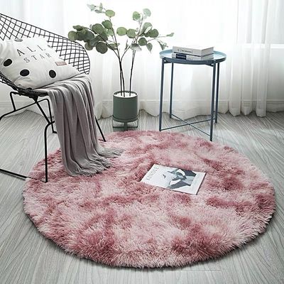Casa Alfombras de círculo suave para niños Niñas Sala de estar Sala de adolescentes Patrón de impresión animal