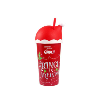 500 ml Papá Noel rojo con tapas y paja añadir un toque festivo a cualquier ocasión