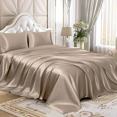 Sábana de cama de satén personalizada con diseño tejido