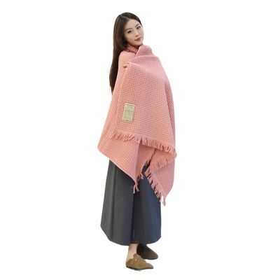 Toalla de playa Topless Chale 90 * 180cm de algodón Bawal Tassel Toallita de baño cubierta con guantes