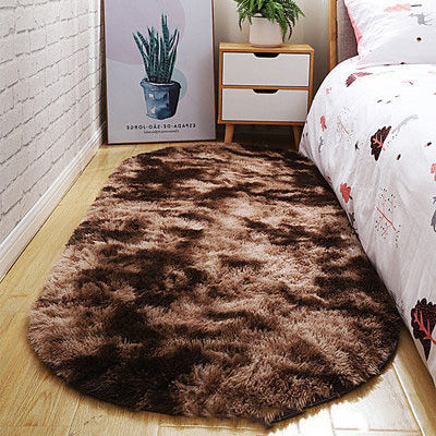 Alfombras de dormitorio suaves y resistentes a las manchas Alfombras ovaladas y beige para espacios pequeños