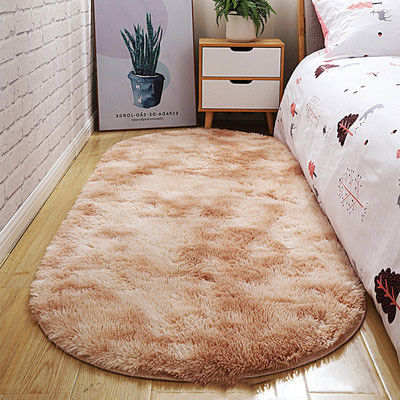Alfombras de dormitorio suaves y resistentes a las manchas Alfombras ovaladas y beige para espacios pequeños