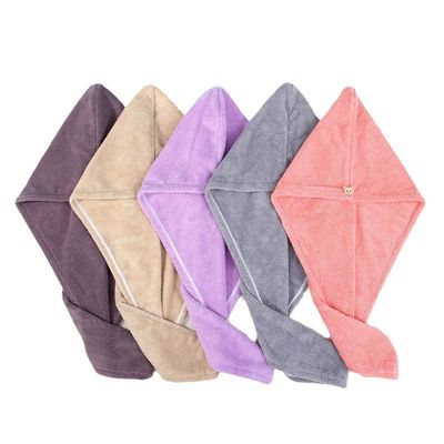 Capuchón para cabello seco de terciopelo de coral espesado para mujeres 25*63cm 50g Súper absorbente y de secado rápido