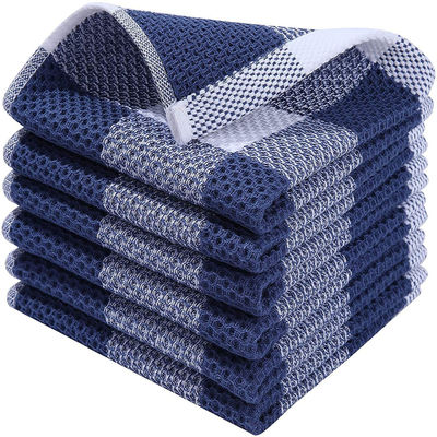 Pañuelos cuadrados de Waffle de algodón puro en color personalizado Pañuelos absorbentes a cuadros de 50 g